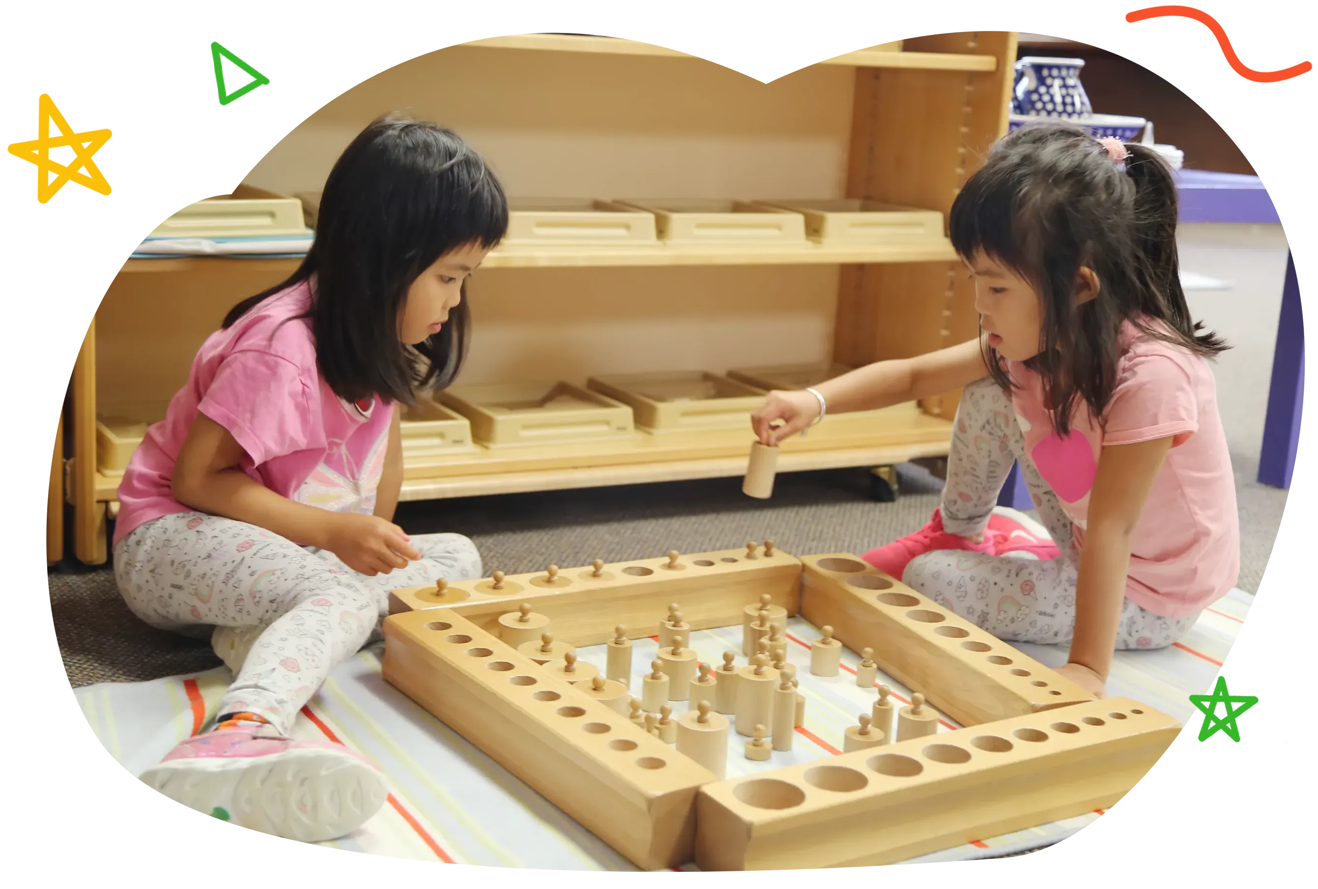 Children exploring outdoors at Main street Montessori